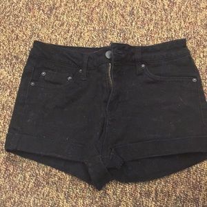 Black jean shorts